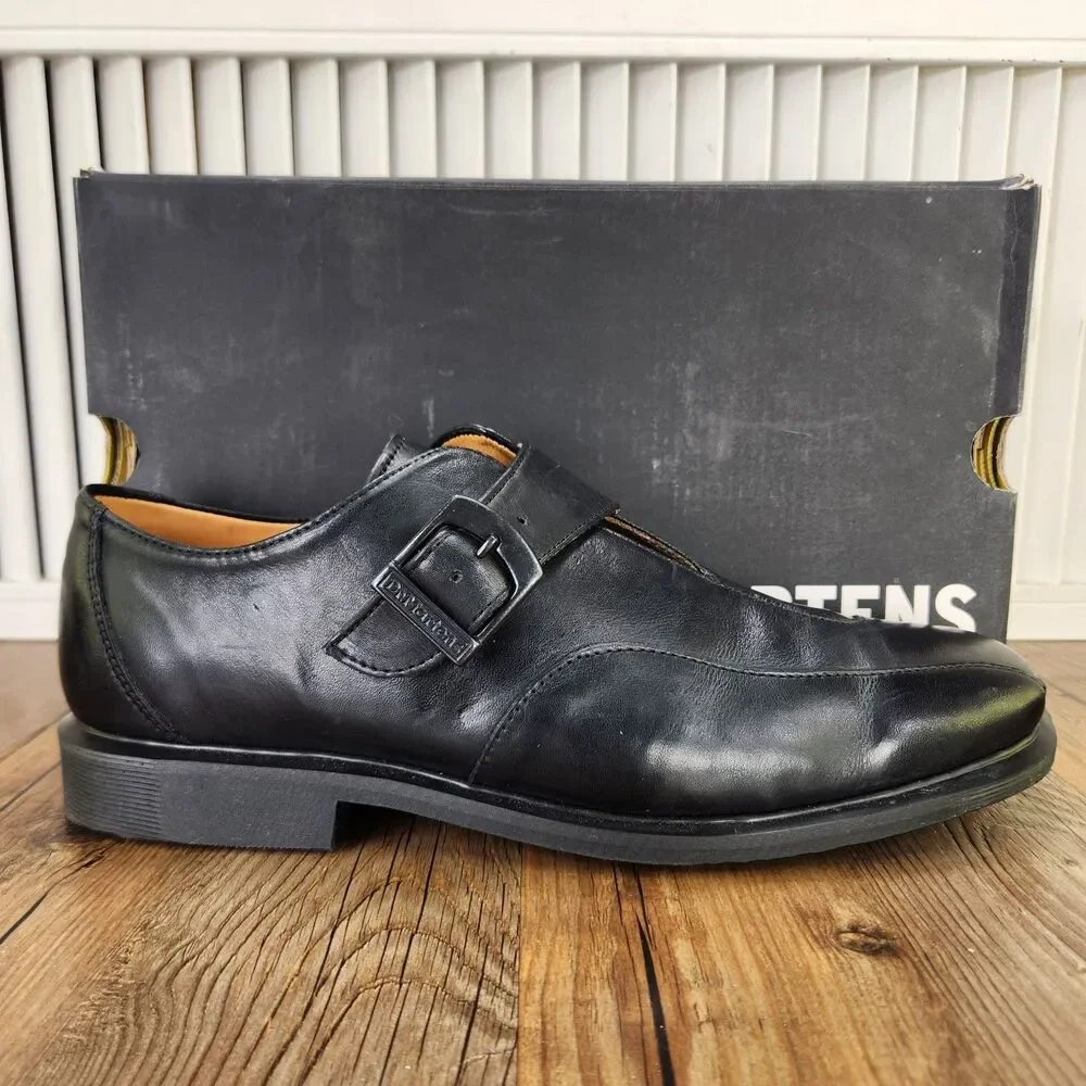 Dr Martens Monk Strap Loafers Mens Sz 10 Black Leather City Business Shoes 1C58
